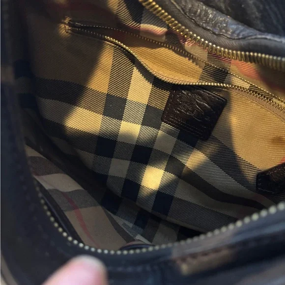 Burberry Dark Brown Leather Shoulder hobo Bag - Picture 6 of 7